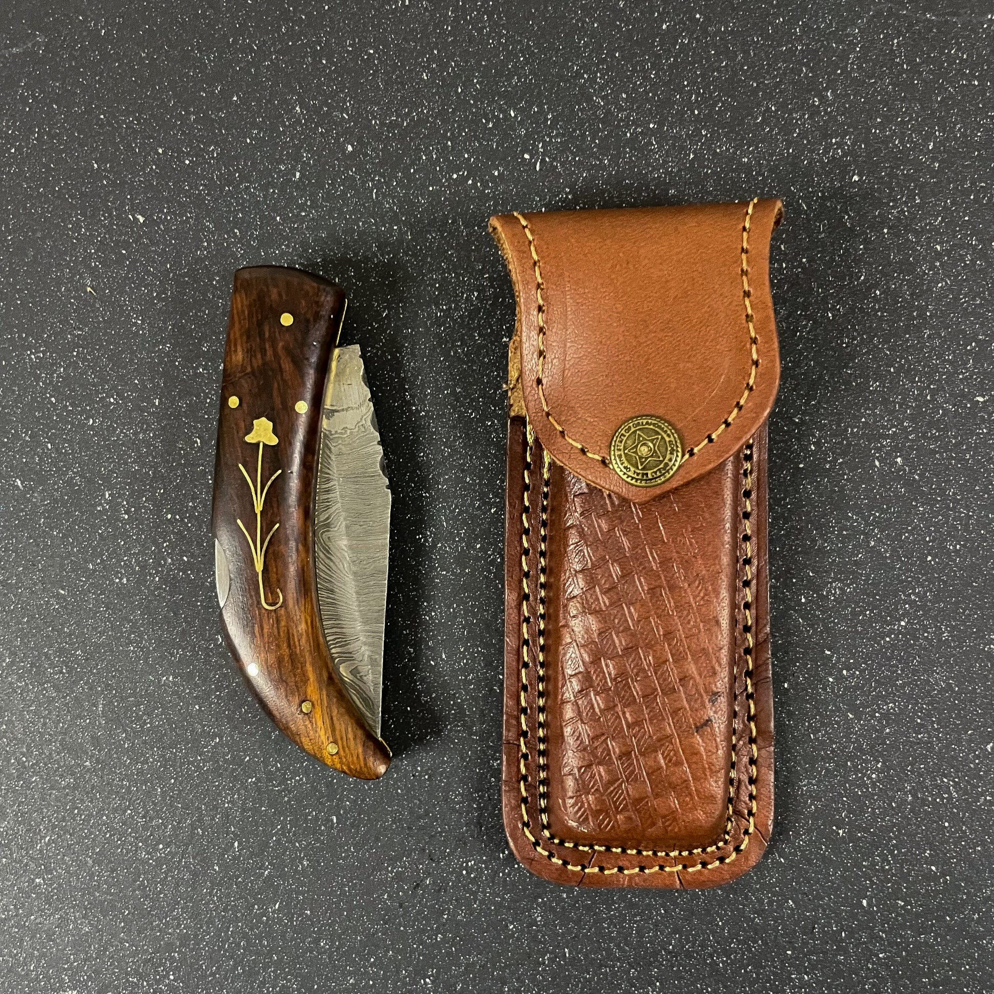 Navaja Acero Damasco hecha a mano