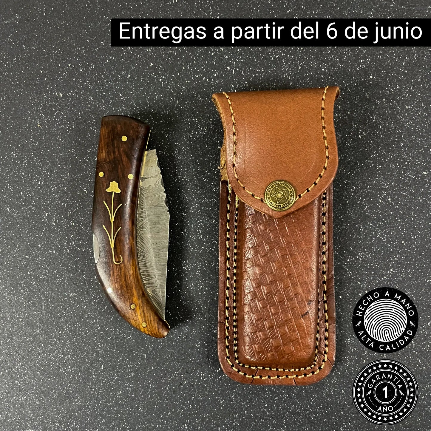 Navaja de Acero Damasco 20cm “Petrohué“