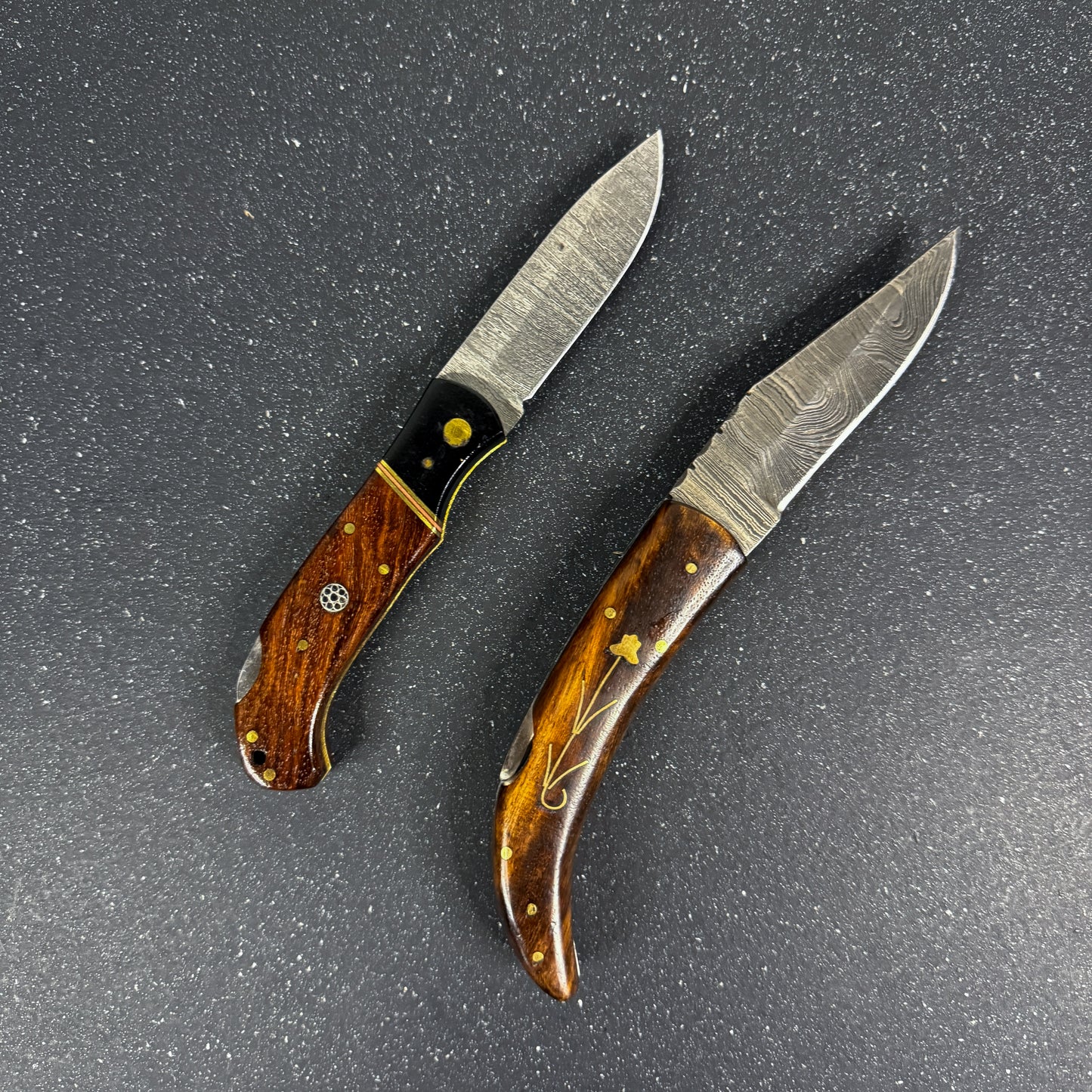 Pack 2 Navajas Acero Damasco "Petrohue" 20cm y "Puelo" 16.5cm