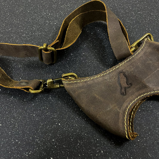 porta copa de cuero hecho a mano