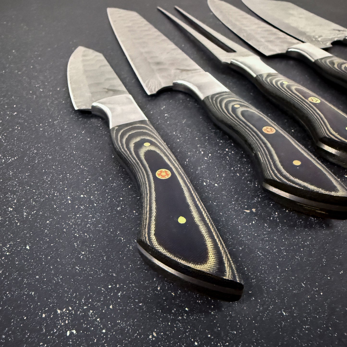 Set de 5 Cuchillos de Cocina de Acero Damasco "Chaltén"