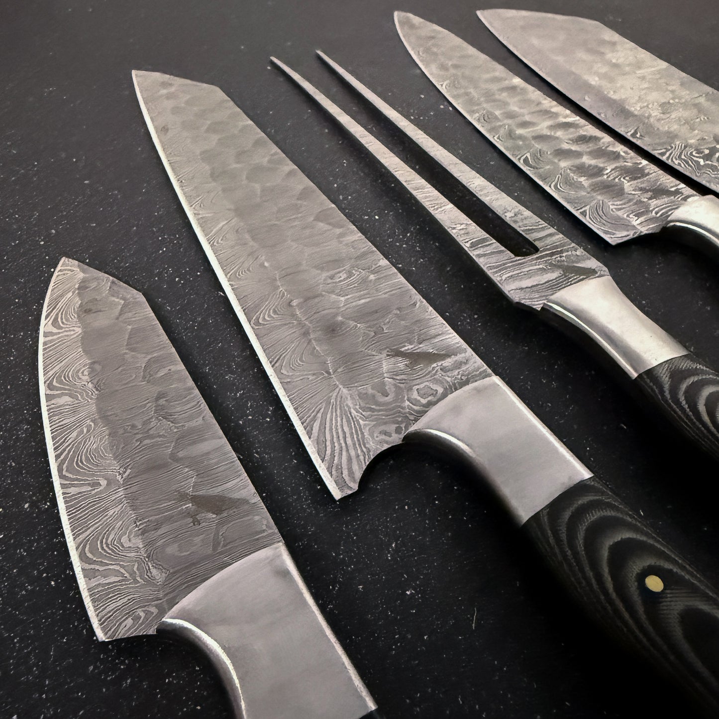 Set de 5 Cuchillos de Cocina de Acero Damasco "Chaltén"