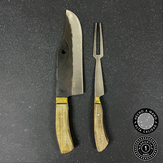 Conjunto Cuchillo Bowie "Jabalí" 36cm + Pincho