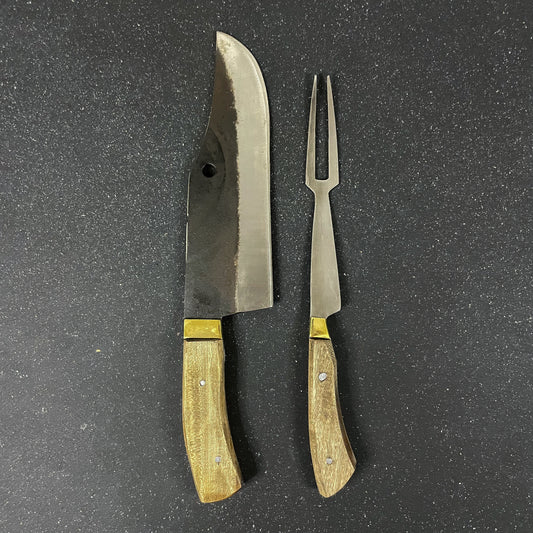 Conjunto Cuchillo Bowie "Jabalí" 36cm + Pincho