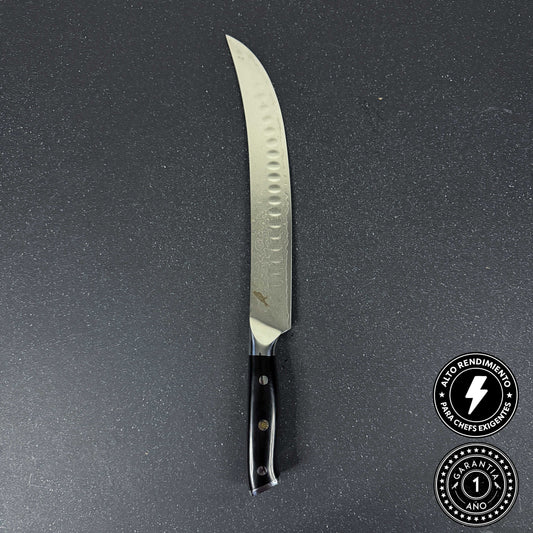 Cuchillo Butcher de Acero Damasco 38cm "Sarmiento"
