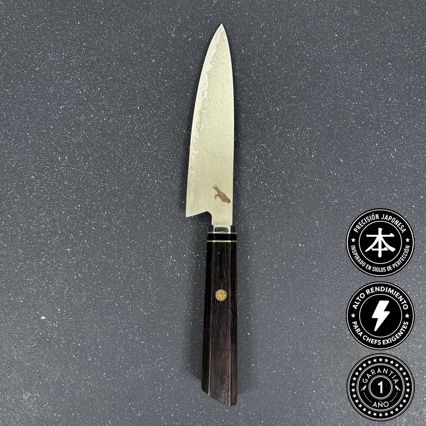 Cuchillo Puntilla de Acero Damasco 27cm "Iwa"