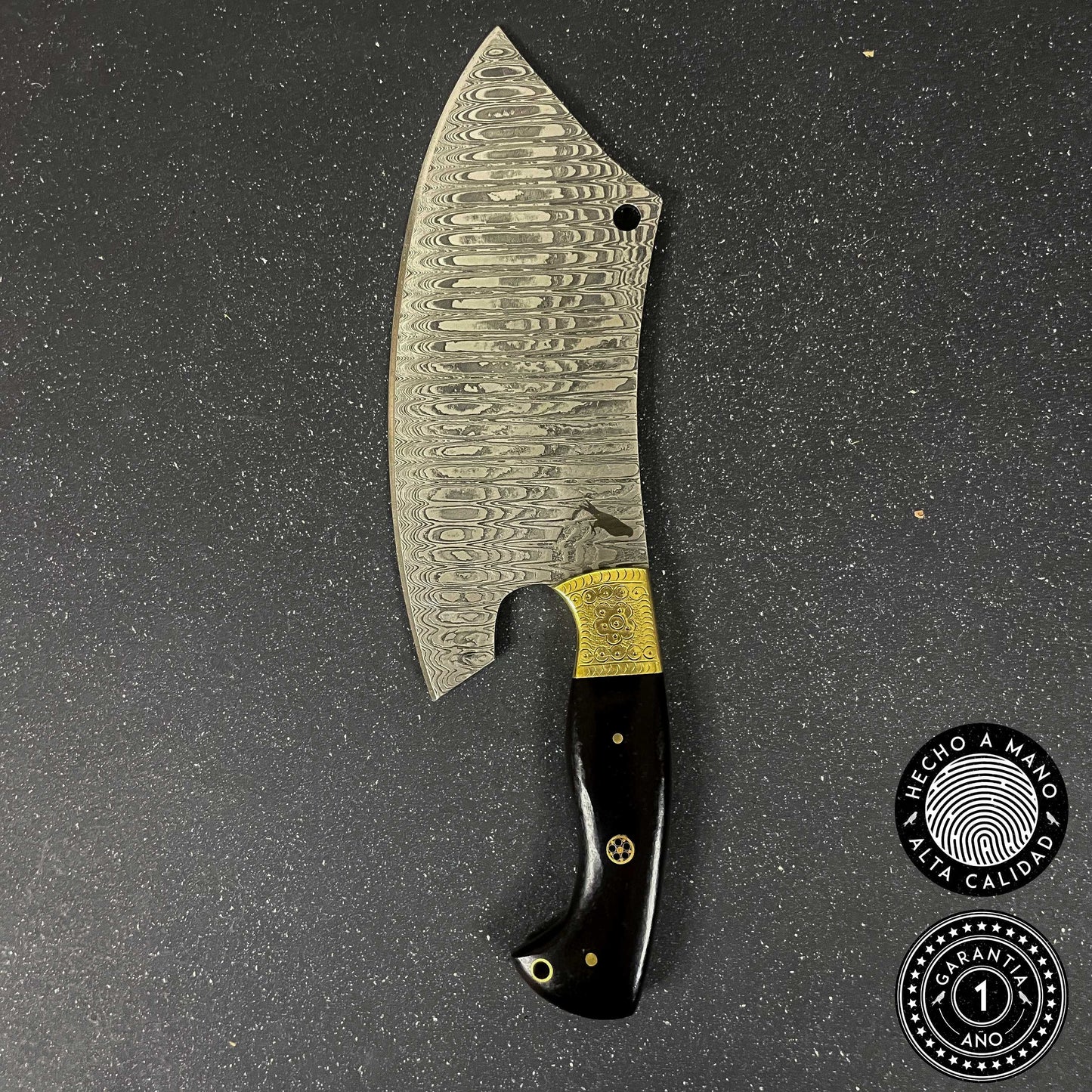 Hacha de Cocina de Acero Damasco 30cm "Cañi"