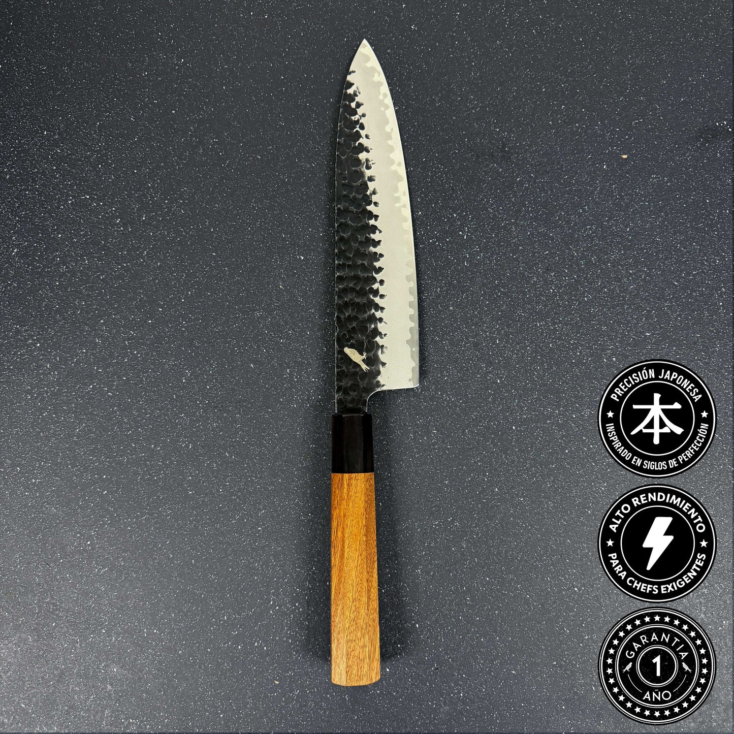 Cuchillo de Cocina Chef de Acero Damasco 3 capas 35,5cm "Toshiro" | Rauka