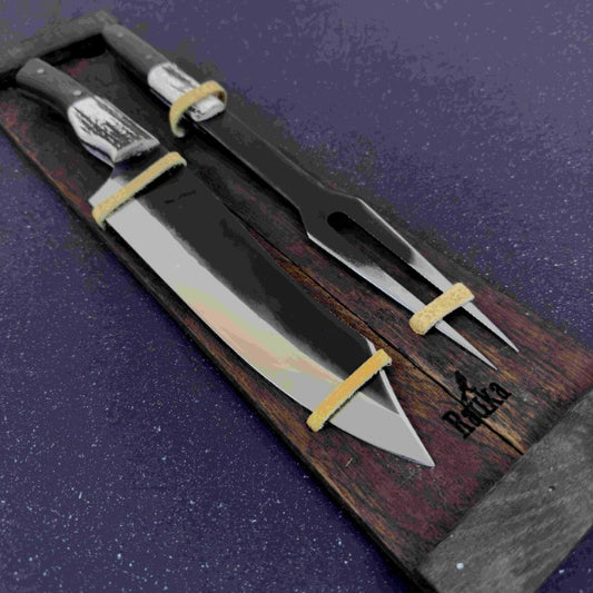 Conjunto Parrillero "Tucúquere" - Cuchillo 37cm + Pincho