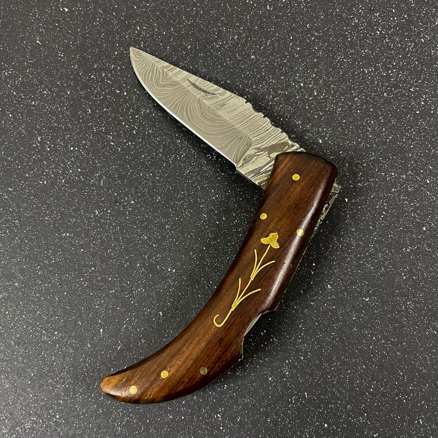 Navaja Acero Damasco hecha a mano