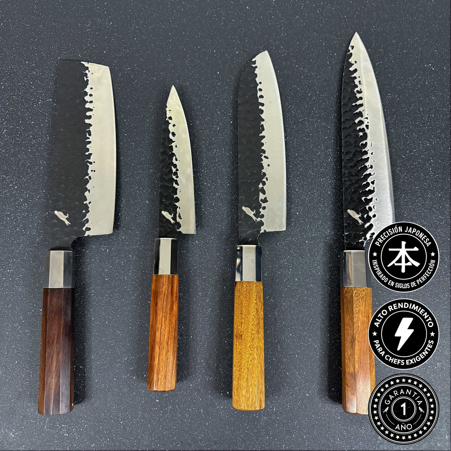 Pack 4 Cuchillos de Cocina + Bloque de Magnético "Ruki" / "Kawa" / "Hika" / "Mizu"