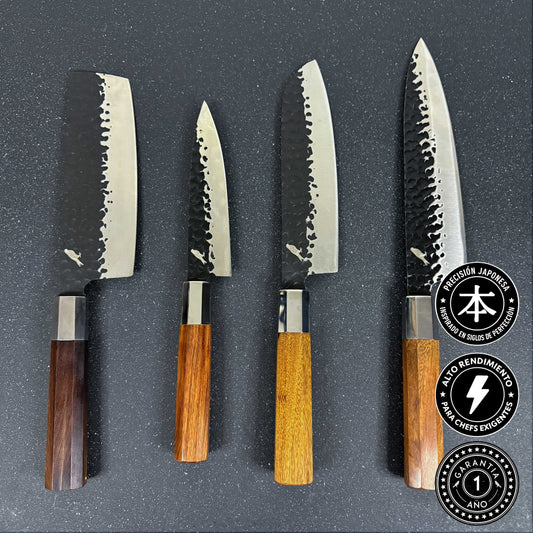 Pack 4 Cuchillos de Cocina + Bloque de Magnético "Ruki" / "Kawa" / "Hika" / "Mizu"