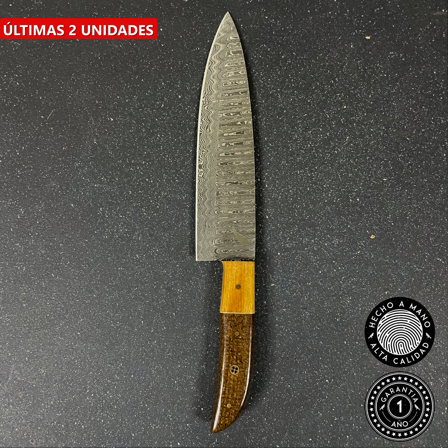 Cuchillo de Cocina de Acero Damasco 30cm "Ranco"
