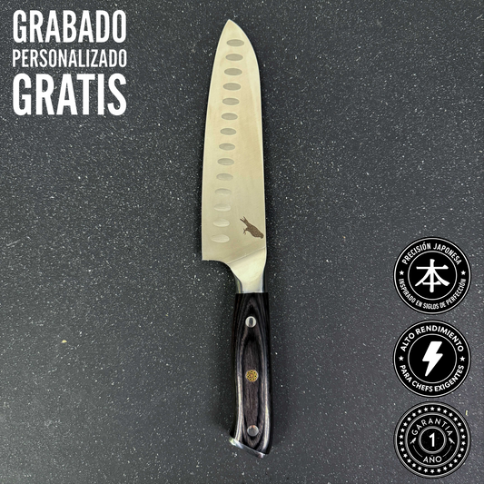Cuchillo Santoku de Cocina de Acero Inoxidable 30cm "Tapaca"