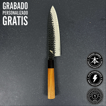 Cuchillo de Cocina Chef de Acero Damasco 3 capas 35,5cm "Toshiro"