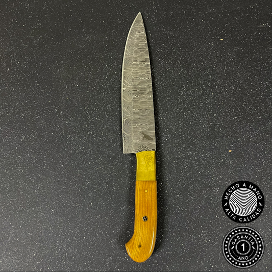 Cuchillo de Cocina de Acero Damasco 31cm “Llanquihue“