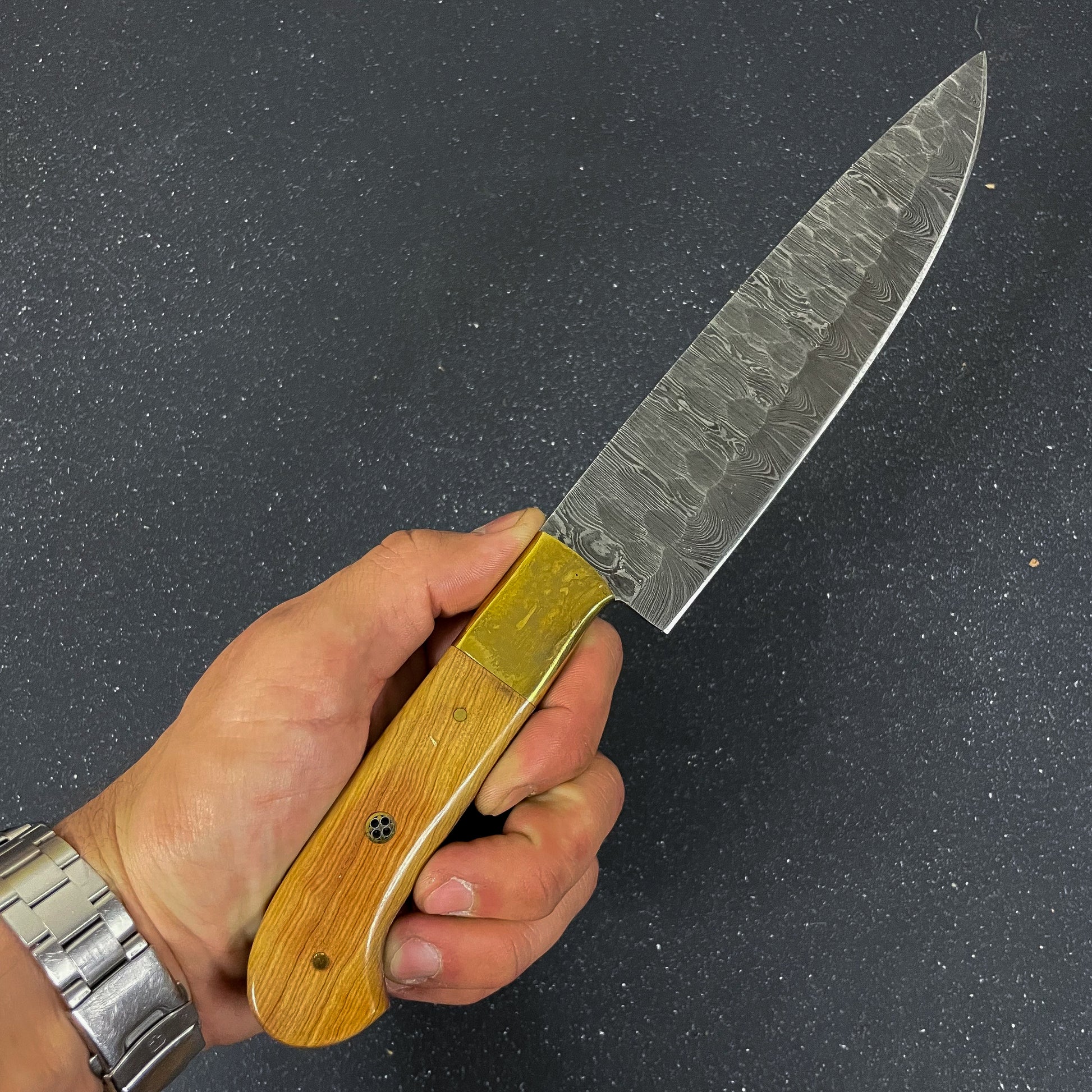 Cuchillo de cocina acero damasco