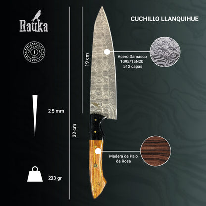 Cuchillo Parrillero Damasco 32cm "Llanquihue"