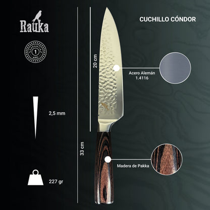 Cuchillo Parrillero de Acero Inoxidable 33cm "Condor"