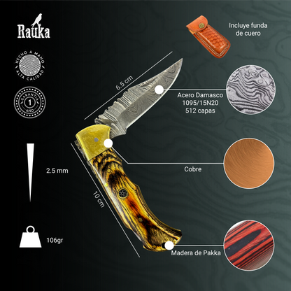 Ficha técnica Navaja de Acero Damasco 16.5cm “Yelcho“