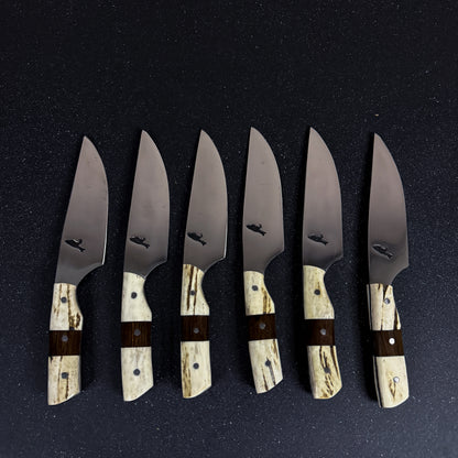 Set de 6 Cuchillos de Mesa Artesanales 25cm "Pudú"