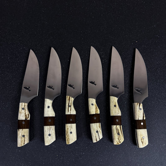 Set de 6 Cuchillos de Mesa Artesanales 25cm "Pudú"