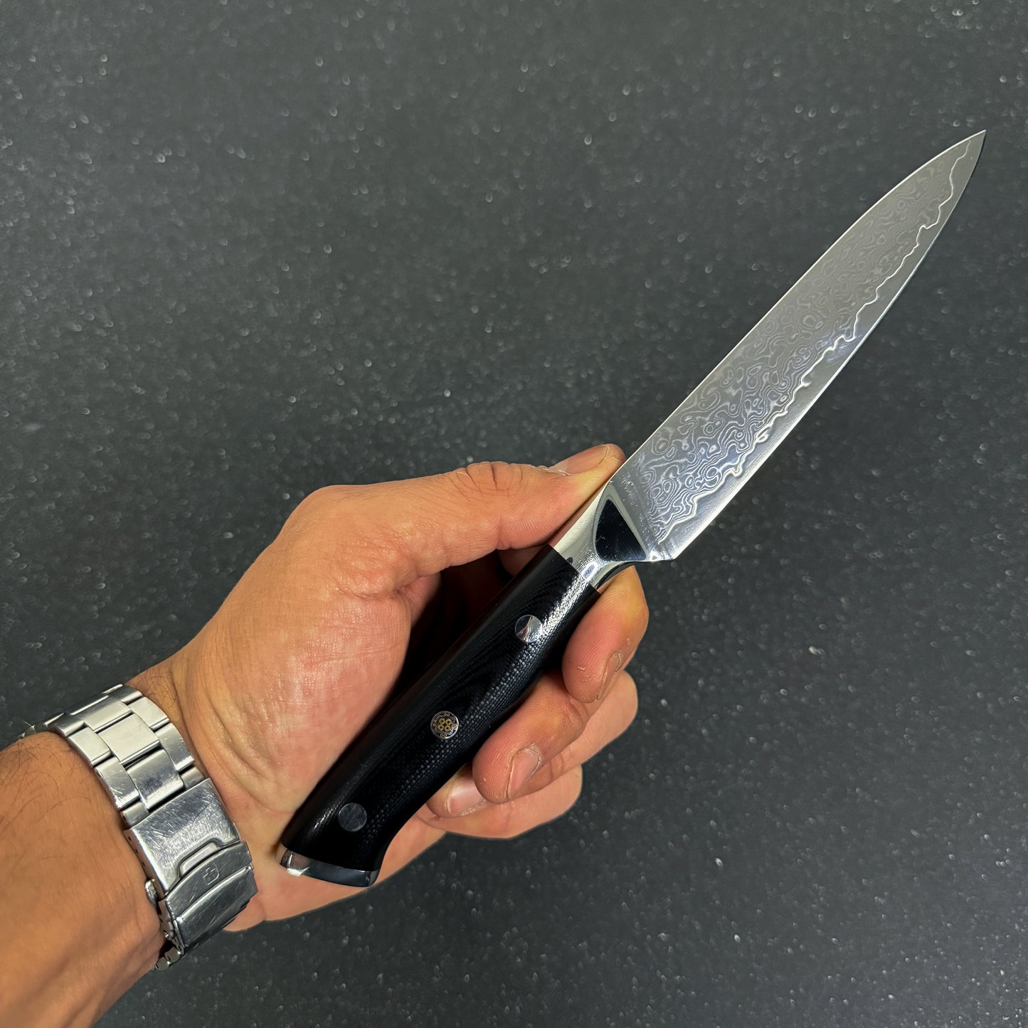 Set de 8 Cuchillos de Mesa de Acero Damasco 24cm "Reclus"