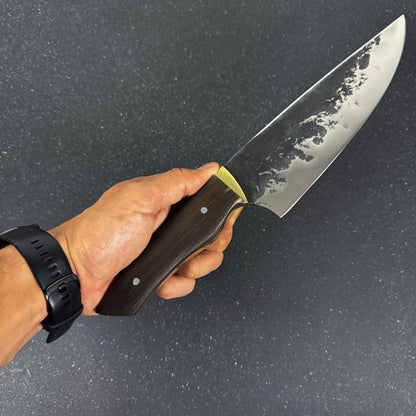 Cuchillo Parrillero Inox. 33cm con Funda de Cuero "Concón"