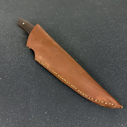 Cuchillo Parrillero Inox. 33cm con Funda de Cuero "Concón"