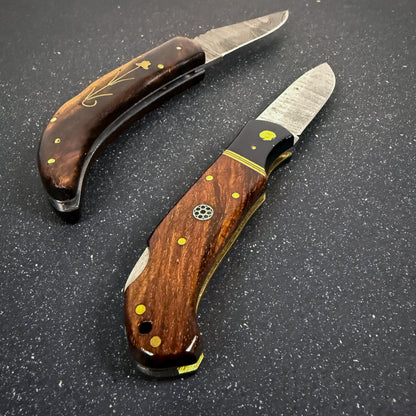 Pack 2 Navajas Acero Damasco "Petrohue" 20cm y "Puelo" 16.5cm