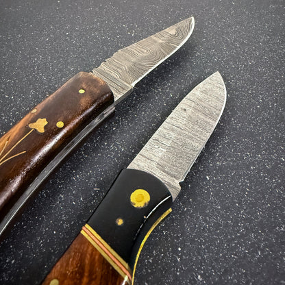 Pack 2 Navajas Acero Damasco "Petrohue" 20cm y "Puelo" 16.5cm