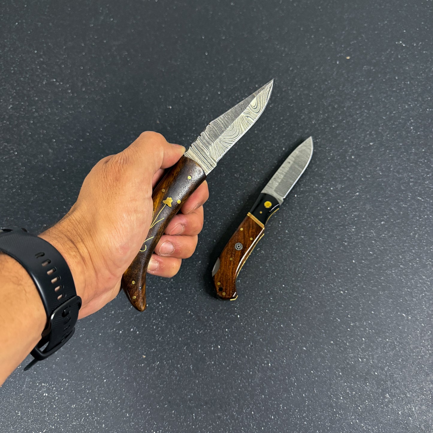 Pack 2 Navajas Acero Damasco "Petrohue" 20cm y "Puelo" 16.5cm