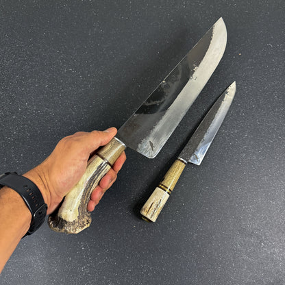 Pack 2 Cuchillos Parrilleros Acero Al Carbono "Ciprés" 44cm y "Jilguero" 28cm