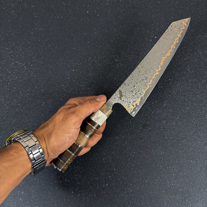 Cuchillo Kiritsuke Damasco Cobre 35cm "Kanji"