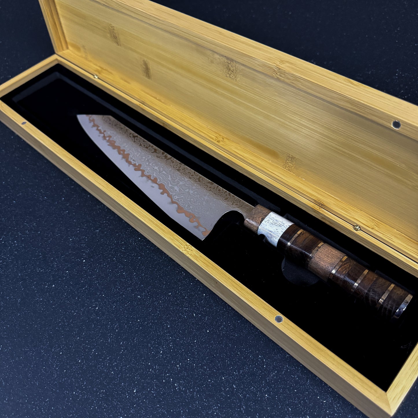Cuchillo Kiritsuke Damasco Cobre 35cm "Kanji"