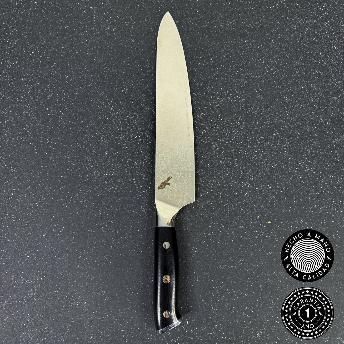 Cuchillo de Cocina/Parrilla de Acero Damasco 37cm "Mate"