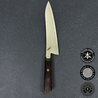 Cuchillo de Chef de Acero Damasco 35cm "Taku" + Caja de Madera Premium