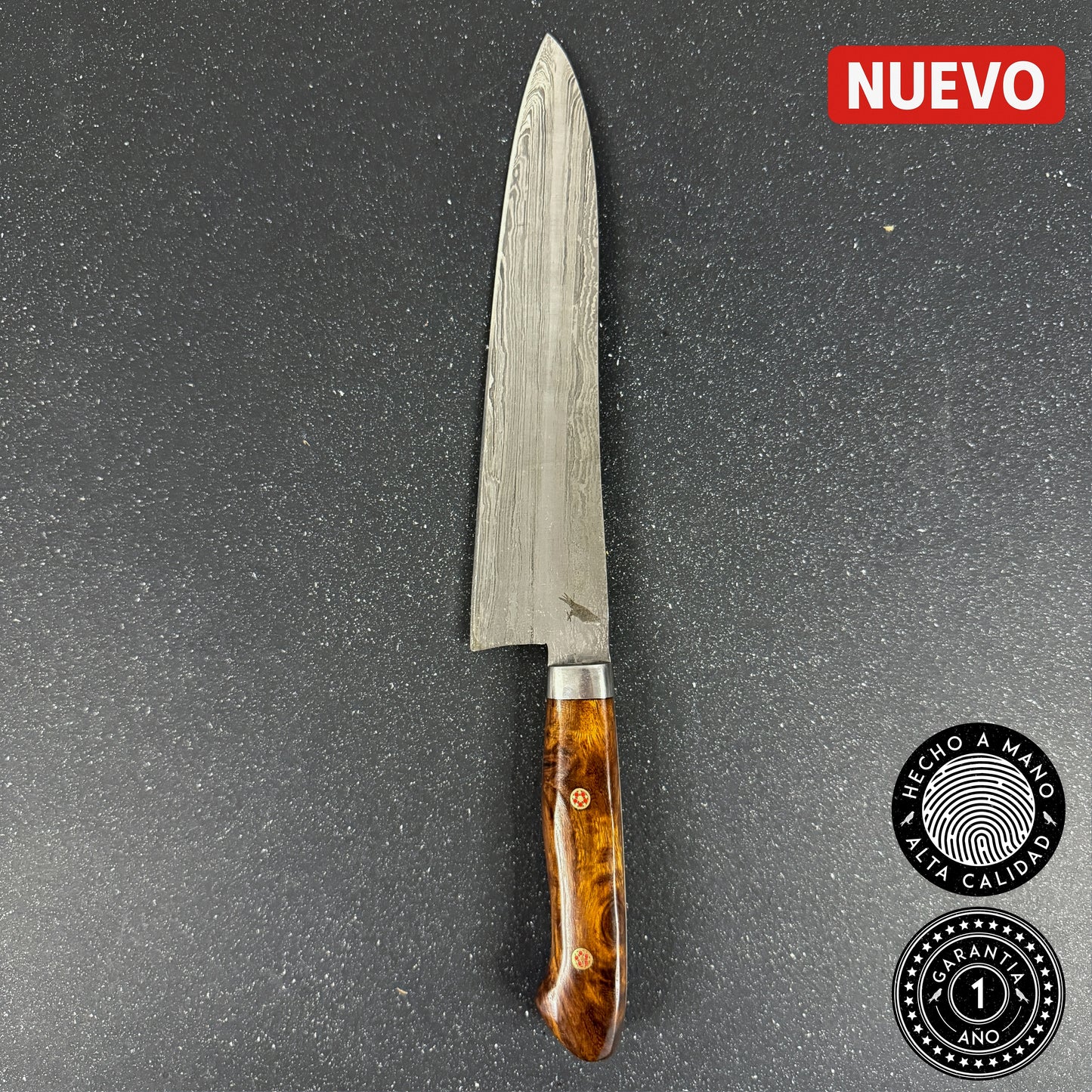Cuchillo de Cocina de Acero Damasco 32cm "Tantauco"