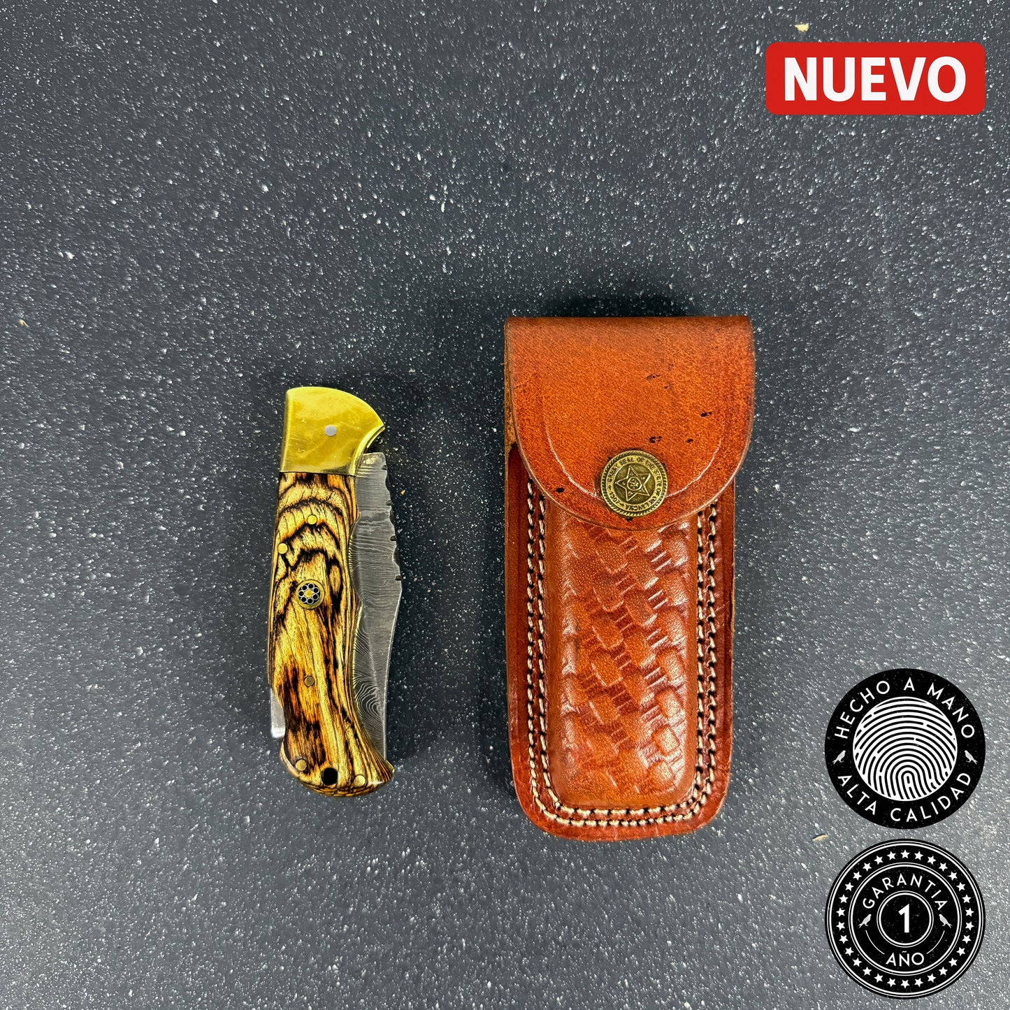 Navaja de Acero Damasco 16.5cm “Yelcho“