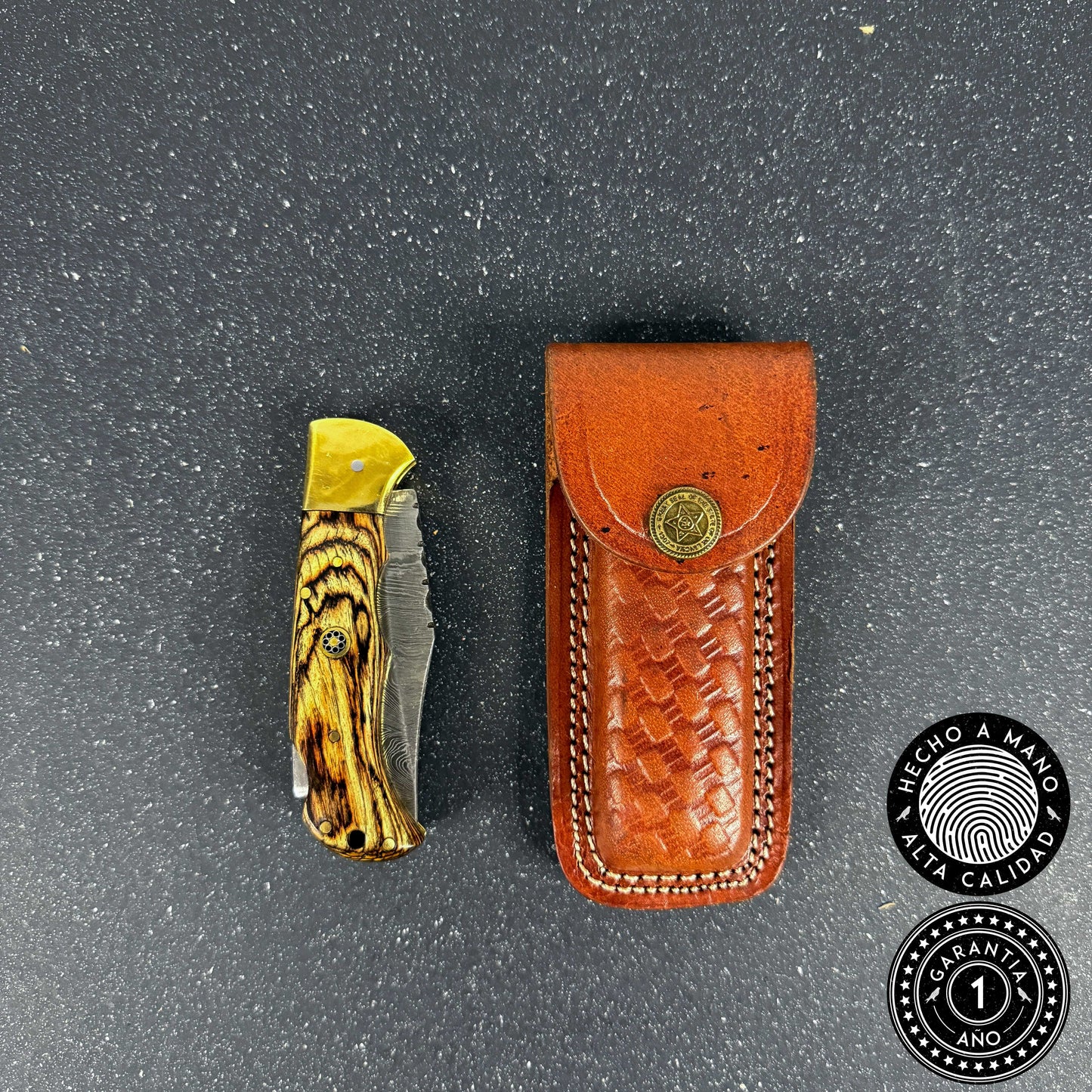 Navaja de Acero Damasco 16.5cm “Yelcho“