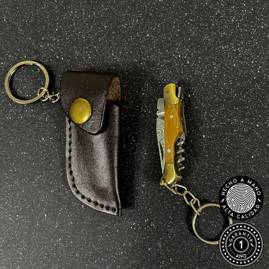 Navaja Llavero de Acero Damasco 11cm “Conguillío“
