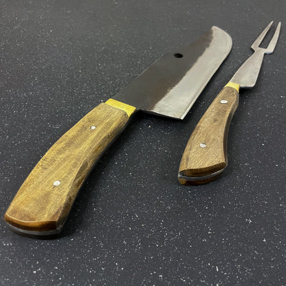 Conjunto Cuchillo Bowie "Jabalí" 36cm + Pincho