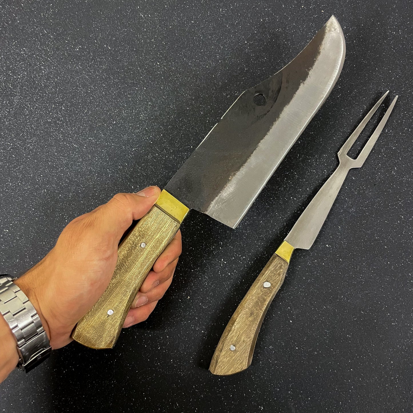 Conjunto Cuchillo Bowie "Jabalí" 36cm + Pincho