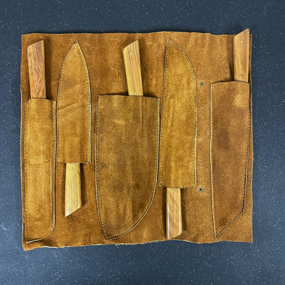 set de 5 cuchillos de cocina de acero damasco