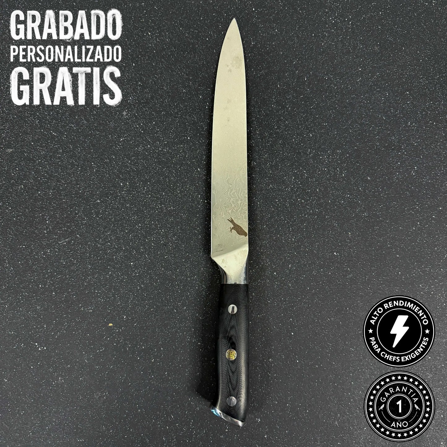 Cuchillo de Cocina de Acero Damasco 33cm "Cay"