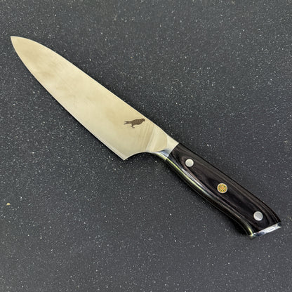 Cuchillo Chef Rauka Lascar con hoja de acero alemán y mango de madera Pakka, ideal para cocina y parrilla

