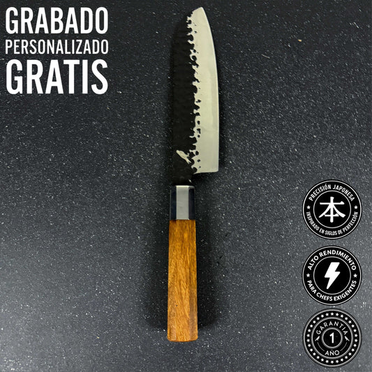 Cuchillo Santoku de Cocina de Acero Inoxidable 32cm "Hika"