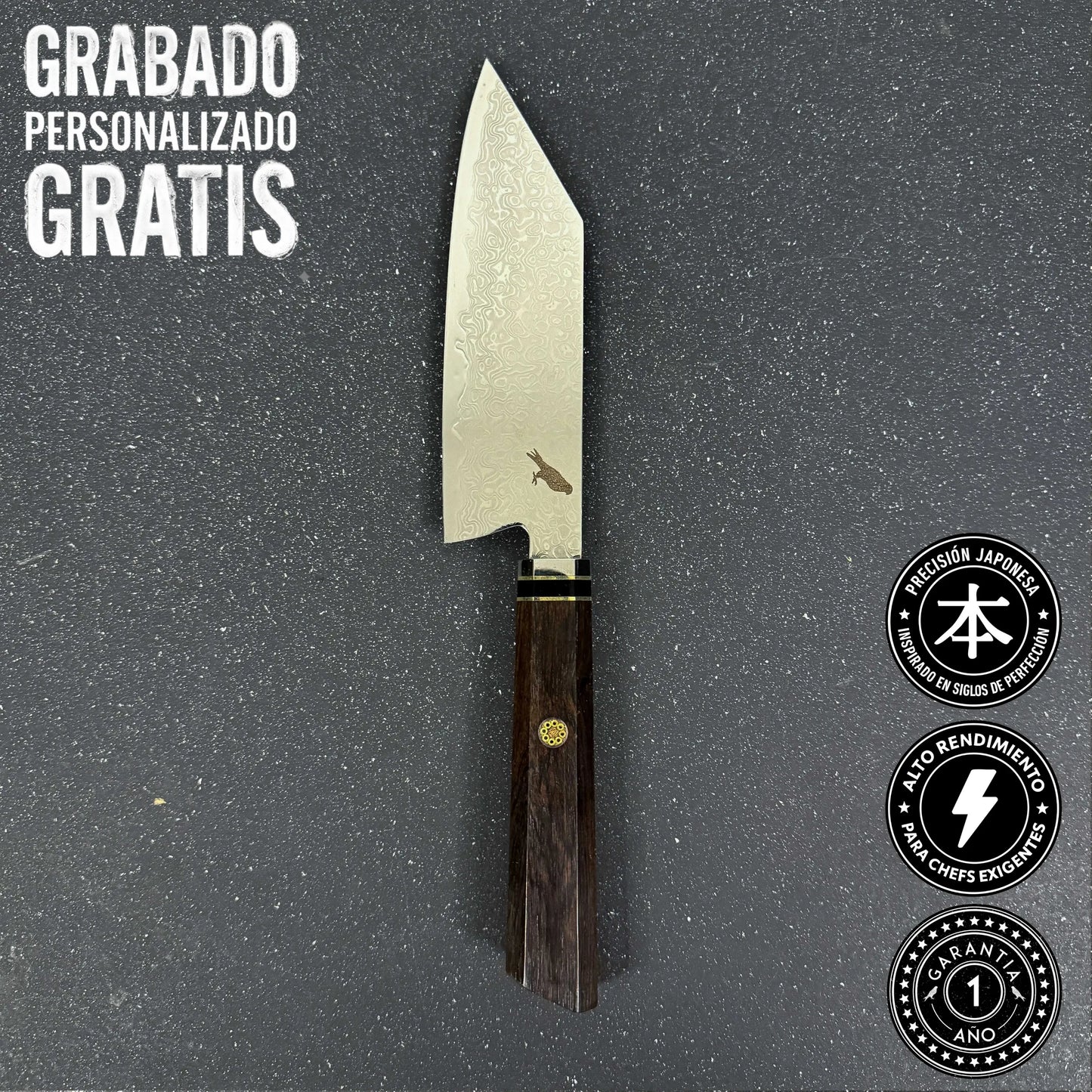 Cuchillo Bunka de Cocina de Acero Damasco 27cm "Tsuki"