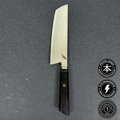 Cuchillo Nakiri de Cocina de Acero Damasco 32cm "Tora"