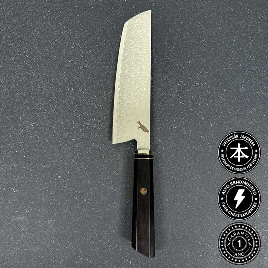 Cuchillo Nakiri de Cocina de Acero Damasco 32cm "Tora"